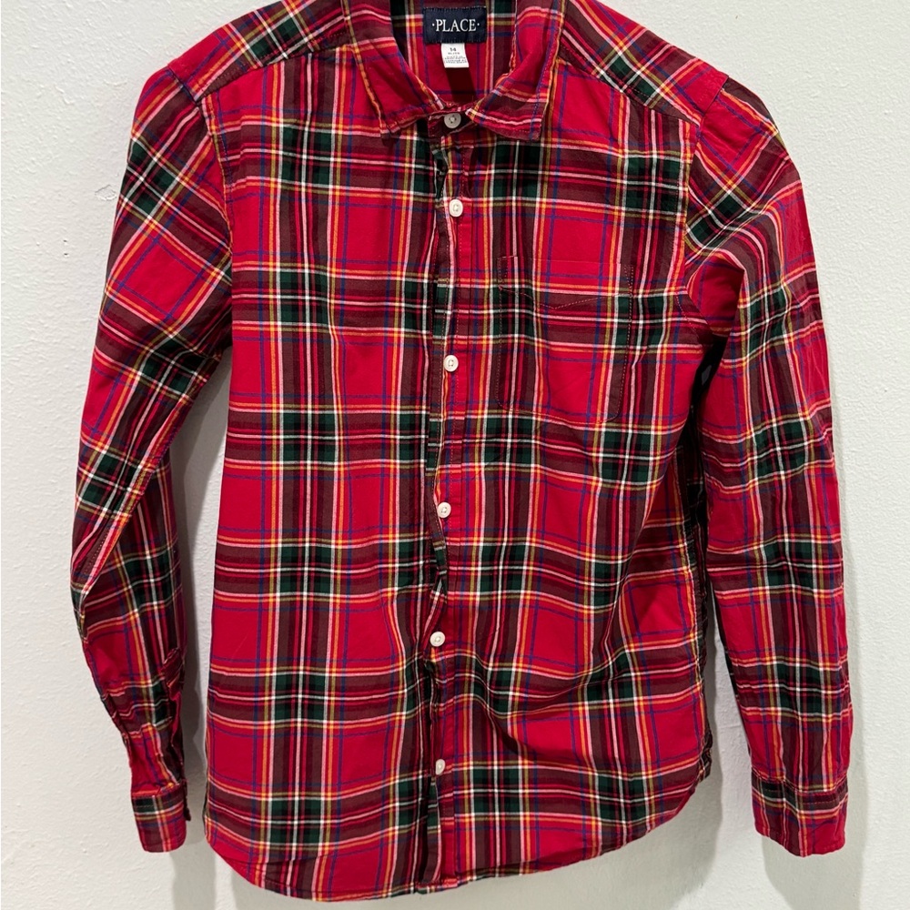 Place Red and Green Plaid Men's Shirt